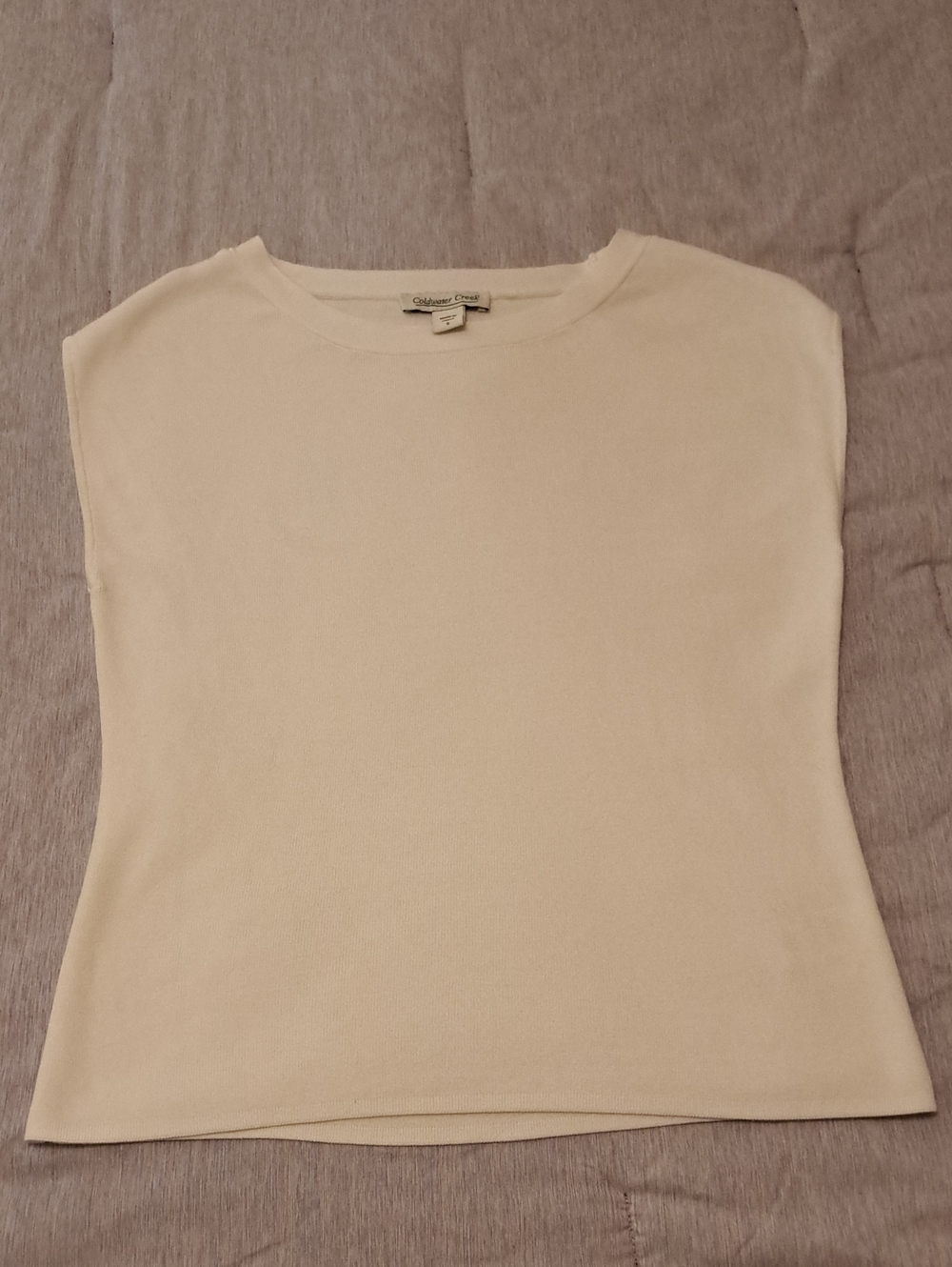 NWOT Coldwater Creek White Knit Cap Sleeve Top